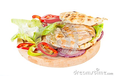 Sandwich with grilled chicken Stock Photo