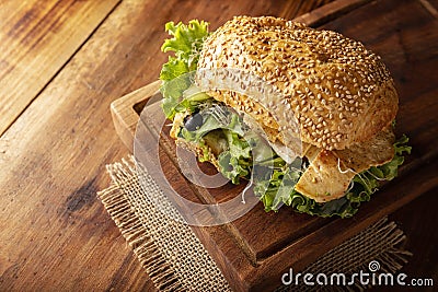 Sandwich with grilled chiken breast Stock Photo