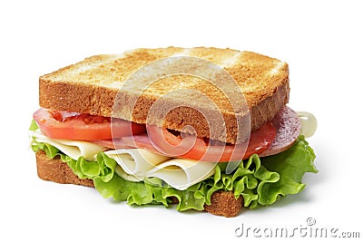 Sandwich with ham, cheese and vegetables Stock Photo