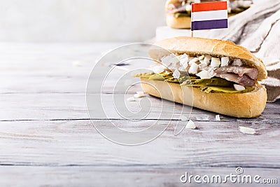 Sandwich with herring Stock Photo