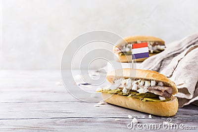 Sandwich with herring Stock Photo