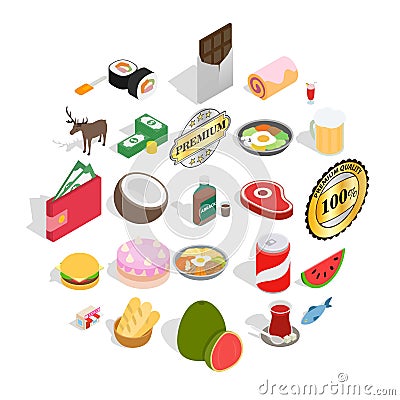 Sandwich icons set, isometric style Vector Illustration