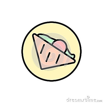 Sandwich, plate icon. Simple color with outline vector elements of public catering icons for ui and ux, website or mobile Stock Photo