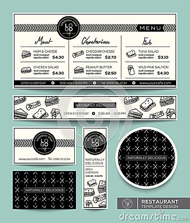 Sandwich Set Menu Restaurant Graphic Design Template Vector Illustration