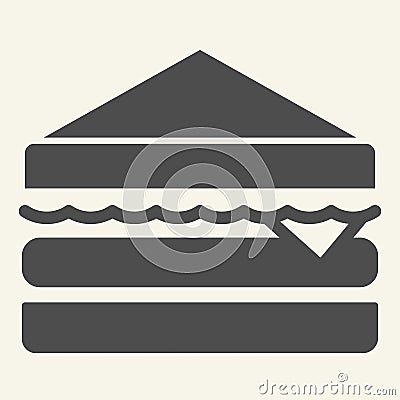 Sandwich solid icon. Bread vector illustration isolated on white. Hamburger glyph style design, designed for web and app Vector Illustration