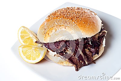 Sandwich with spleen. palermo street food Stock Photo