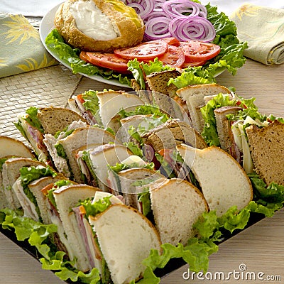 Sandwich tray Stock Photo