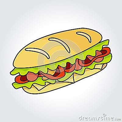 Sandwich vector icon. Vector Illustration