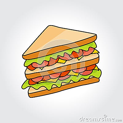 Sandwich vector icon. Vector Illustration