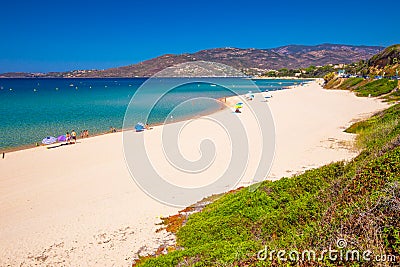 Sandy beach in Golfe de Sagone, Corsica, France Editorial Stock Photo