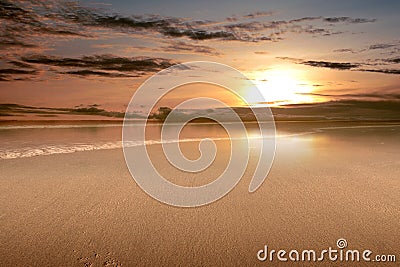 Sandy beach with ocean views Stock Photo