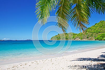 Sandy beach at summer sunny day. Stock Photo