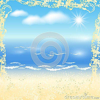 Sandy beach Vector Illustration