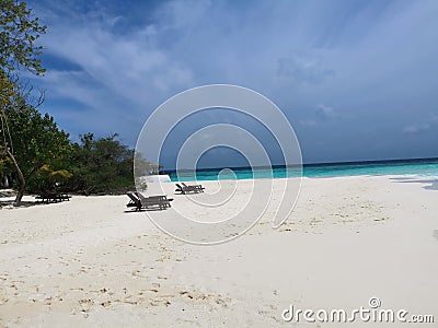 Sandy beach in a sunnyday Stock Photo