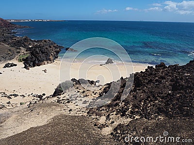 Sandy beach on La Graciosa, Canary Islands Stock Photo