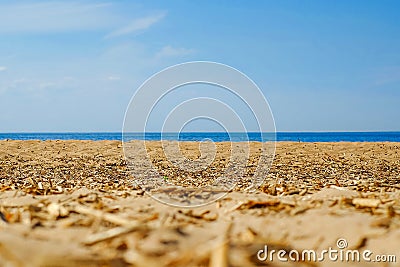 Sandy beach, yellow sand, Stock Photo