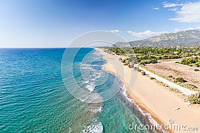 The sandy beach Zacharo in Ilia, Greece Stock Photo