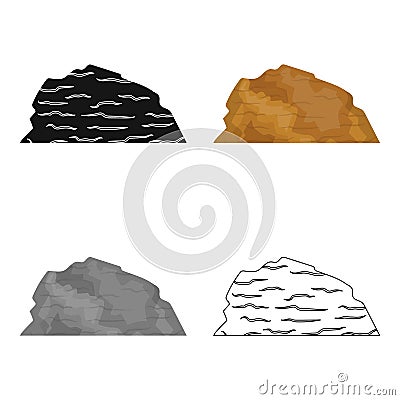 Sandy ceremony in wild west .Mountains of sand.Mountains in the desert.Different mountains single icon in cartoon style Vector Illustration