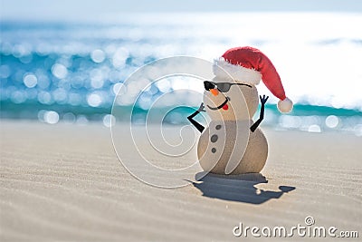 Sandy Christmas Snowman Stock Photo