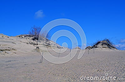 Sandy dune with two hills Stock Photo