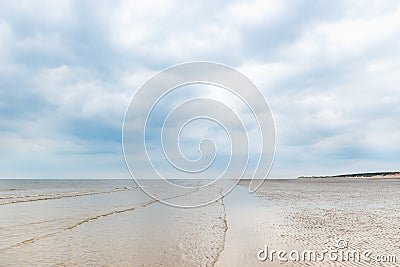 Sandy Formby Beach near Liverpool on a cloudy day Stock Photo