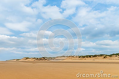 Sandy Formby Beach near Liverpool on a cloudy day Stock Photo