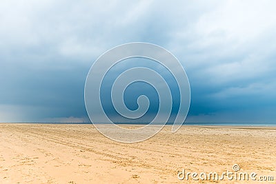 Sandy Formby Beach near Liverpool on a cloudy day Stock Photo