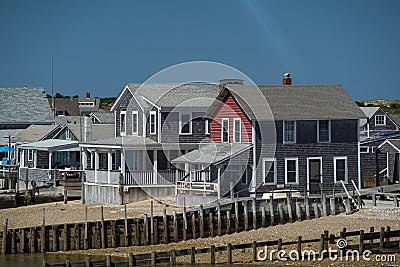 Sandy Neck Lighthouse atlantic ocean cape cod barnstable houses Stock Photo