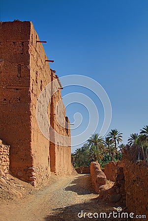 Sandy path along a Morrocan country house Stock Photo