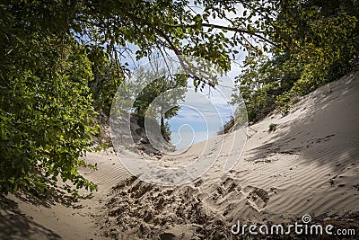 Sandy Path in Sand Hill Park, Ontario Stock Photo