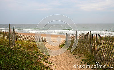 Sandy path to the beach Stock Photo