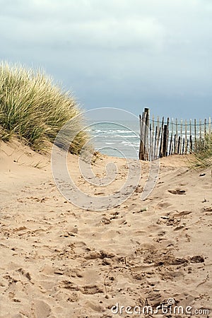 Sandy path to the beach Stock Photo