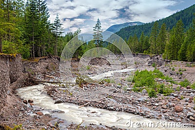 Sandy River in Mount Hood National Forest Stock Photo