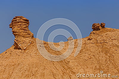 The sandy rock `Camel Neck` in the Sahara Desert, Tunisia Stock Photo