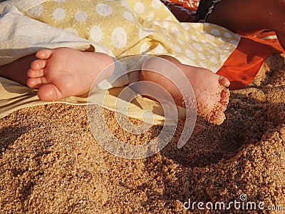 Sandy toes Stock Photo