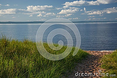 Pathway to the Shore of Lake Superior Stock Photo