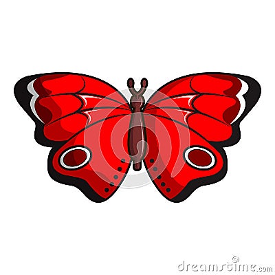 Sangaris butterfly icon, cartoon style Vector Illustration