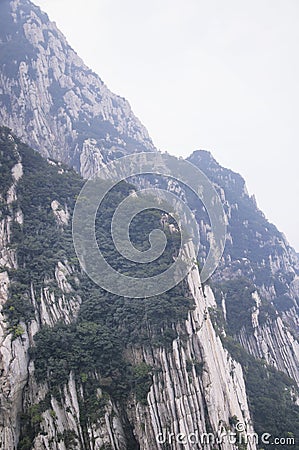 Songshan Mountain Range and sanhuang plank walkway China Stock Photo