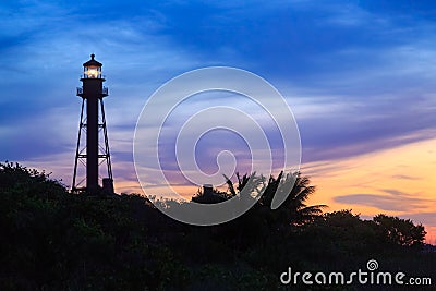 Sanibel Lighthouse Sunrise Stock Photo