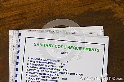 Sanitary code requirement Stock Photo