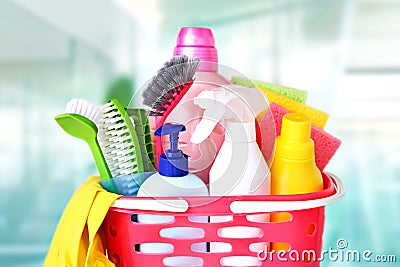 Domestic sanitary supplies.Household items. Stock Photo