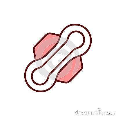 Sanitary napkin icon. Women intimate hygiene item illustration Vector Illustration