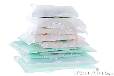 Sanitary napkins (sanitary towel, sanitary pad, menstrual pad) Stock Photo