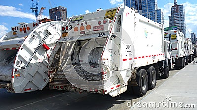 Sanitation Trucks Editorial Stock Photo