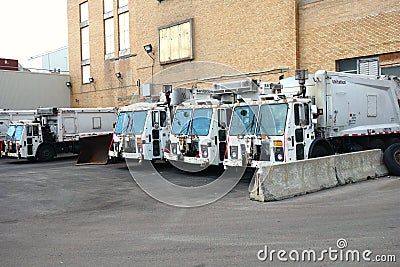 Sanitation Trucks Stock Photo