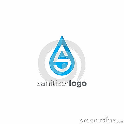 Sanitizer Logo. Letter S Water Logo Vector Vector Illustration