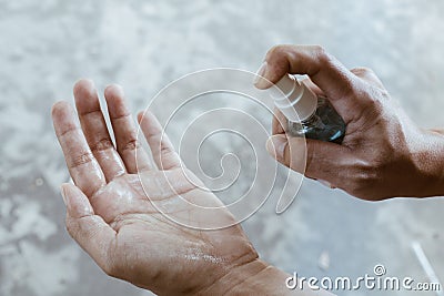 Sanitizer for protecting hands Stock Photo