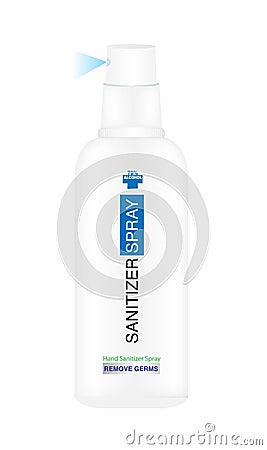 Sanitizer water. Hand Sanitizer spray. Vector of handwashing bottle with Spray alcohol 70% for hand cleaning and killing viruses Vector Illustration