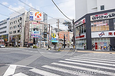 Sanjo Dori shopping street in Nara, Japan Editorial Stock Photo