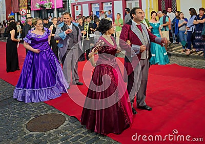 Sanjoaninas festivities, Angra do Heroismo, Terceira island, Azores Editorial Stock Photo